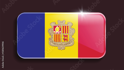 Square Andorra Flag with Original color