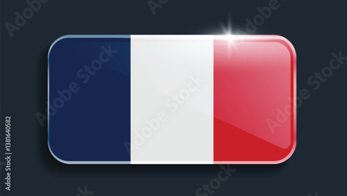 Square France Flag with Original color