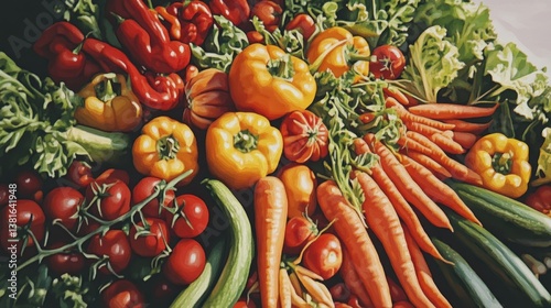 Fresh Produce Display Vibrant Vegetables for Healthy Eating and Culinary Delights