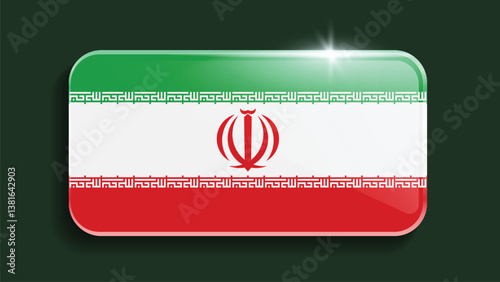 Square Iran Flag with Original color