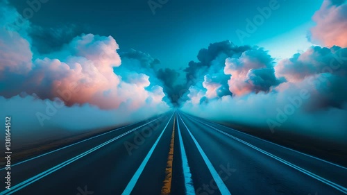 Surreal Illustration of Roads Intersecting at Impossible Angles Defying Physics