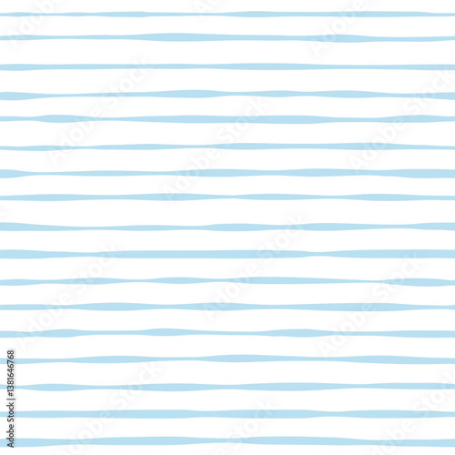 Blue stripes seamless pattern. Cute baby lines print. Watercolor sea stripes background