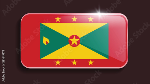 Square Grenada Flag with Original color