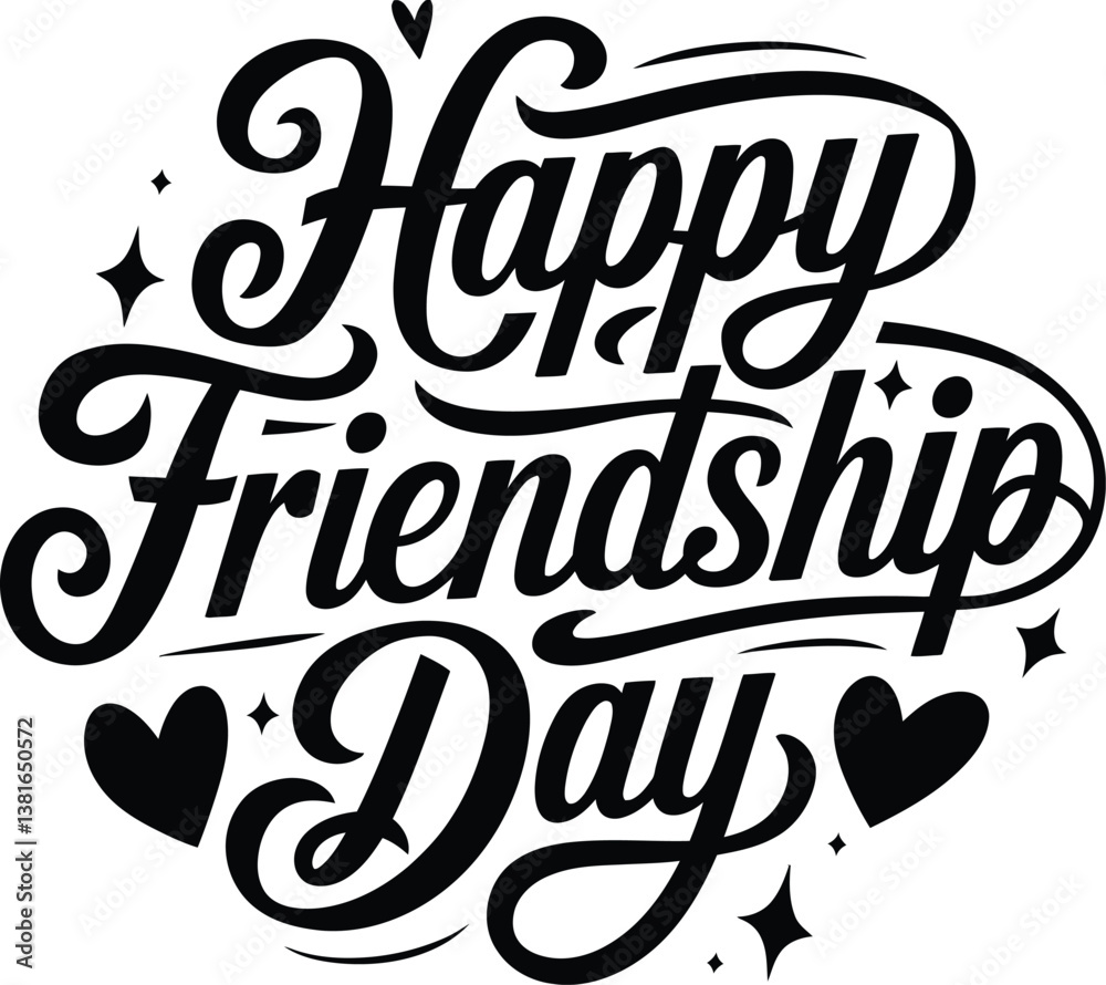 Fototapeta premium Happy Friendship Day typography design 