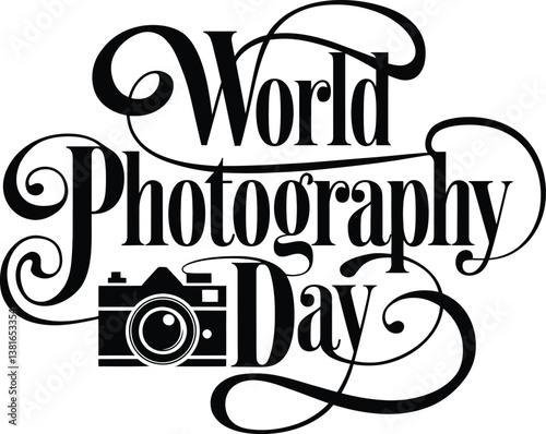 World Photography Day typography design 