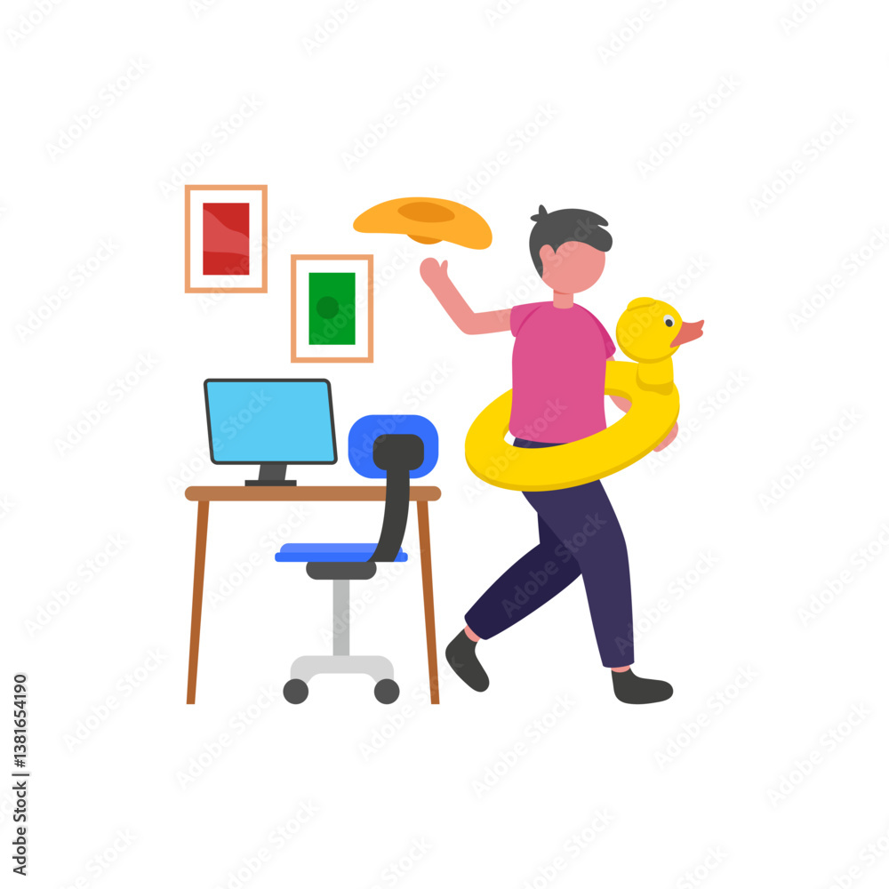 Seasonal Summer Holiday Plans Flat Vector Illustration