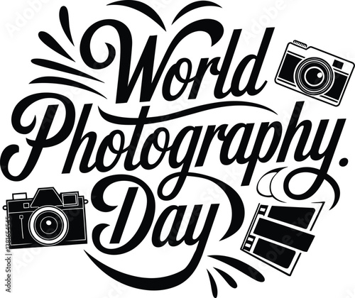 World Photography Day typography design 