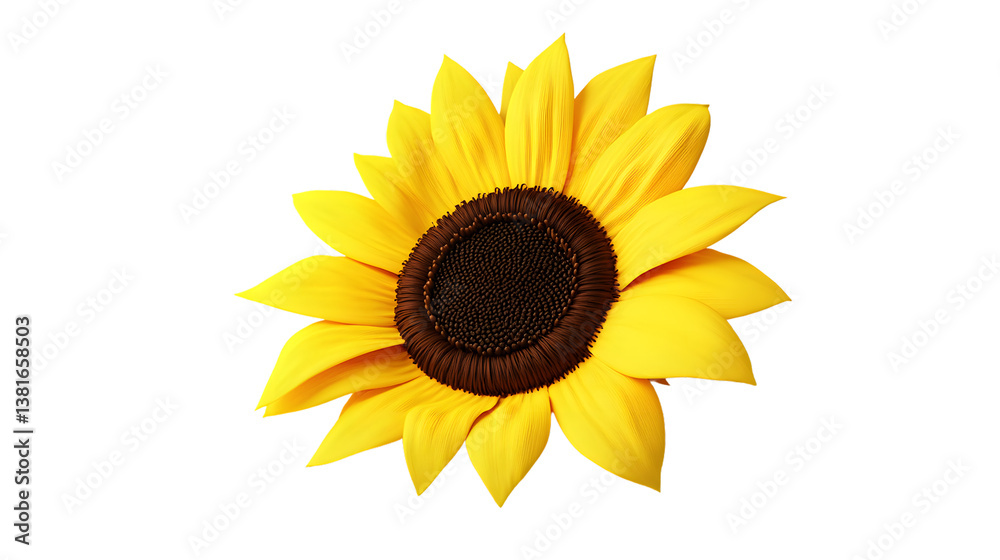 Fototapeta premium Vibrant Sunflower with Detailed Petals and Center on Black Background