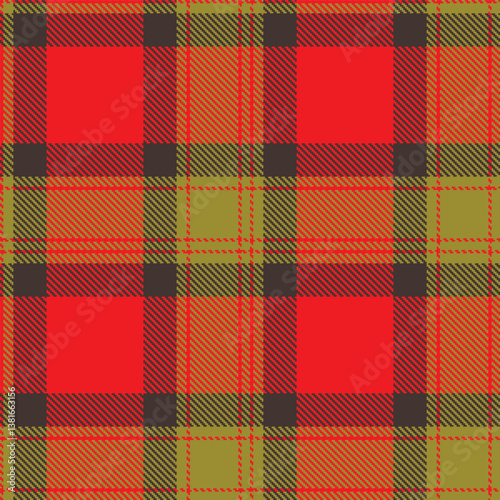 Plaid pattern seamless. Pastel Vivid Red & Smoky Potter Green Tartan Fabric Design.