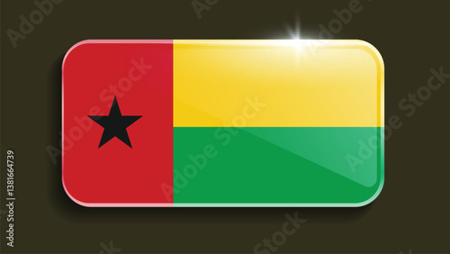 Square Guinea Bissau Flag with Original color