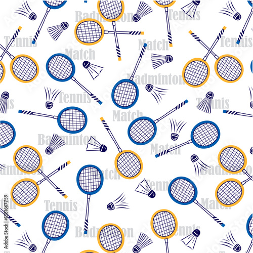 Rackets Badminton balls tennis sport pattern
