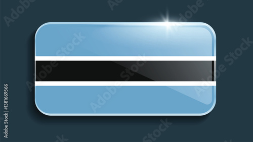Square Botswana Flag with Original color