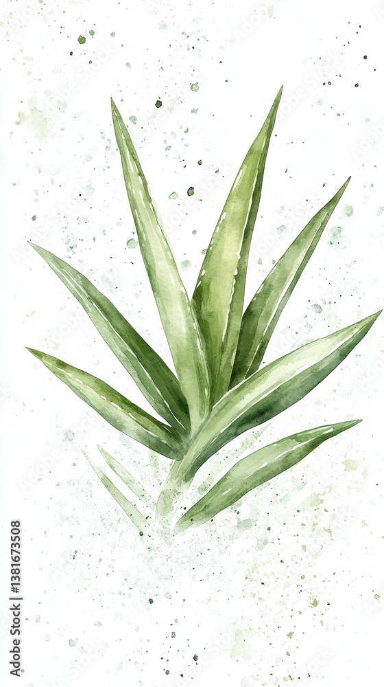 Obraz premium The whole aloe vera plant's vibrant green leaves highlight its natural skincare benefits for hydration and healing
