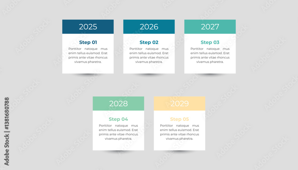 5 Year Infographic Timeline Design Template for Presentation 5 Year Infographic Timeline Design Template for Presentation