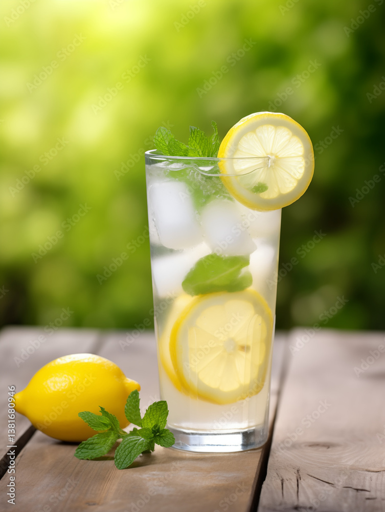 Fototapeta premium Refreshing Cold Drinks for Summer – Ideal for Beverage Shops, Restaurants, Cafés, Menus, Summer Events, and More.
