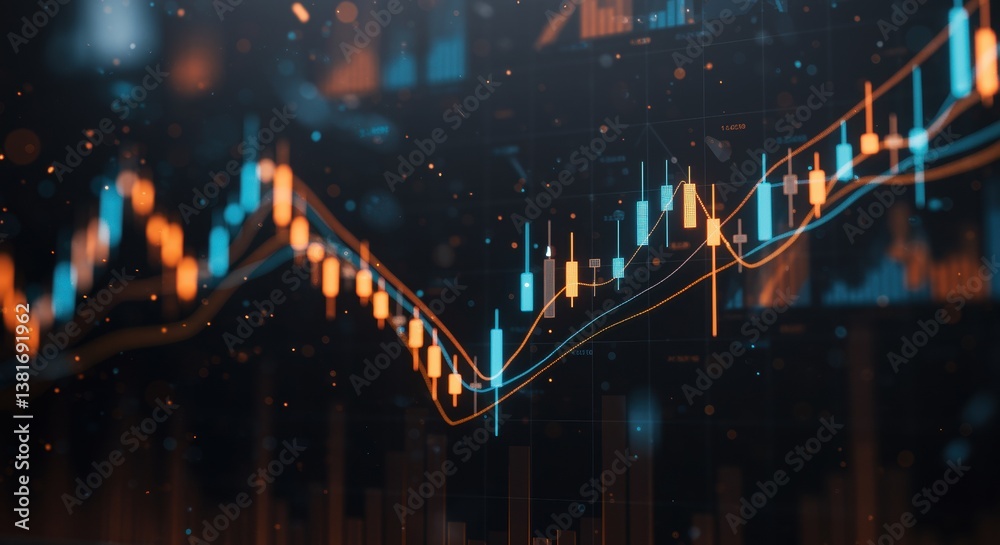 Explore a vibrant financial graph with dynamic candlestick patterns, illustrating market trends and the thrill of trading, perfect for finance-related projects. Explore a vibrant financial graph with dynamic candlestick patterns, illustrating market trends and the thrill of trading, perfect for finance-related projects.