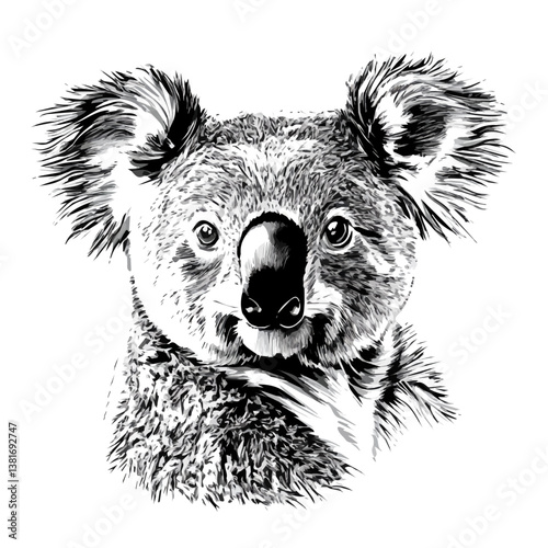 Koala minimalist flat illustration, featuring a clean design isolated on a white background.

