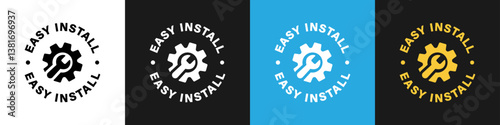 Easy Install - vector information label for product.