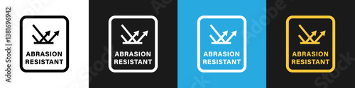 Abrasion Resistant - vector stamp for product labeling.
