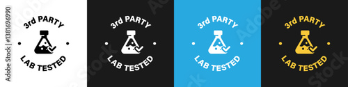 Third Party Lab Tested - sign on different color backgrounds isolated.