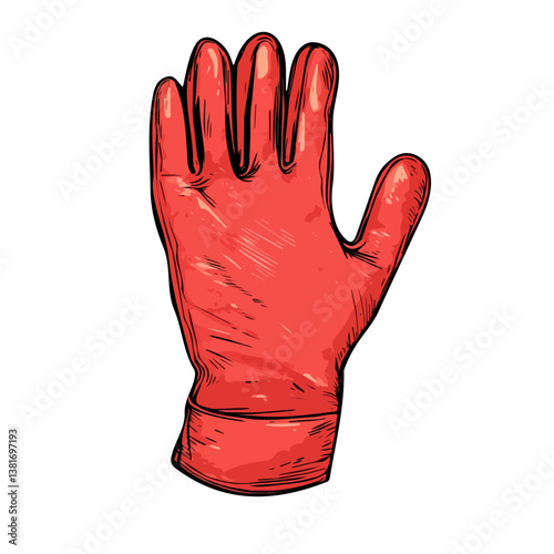 Oven glove minimalist flat illustration, featuring a clean design isolated on a white background.

