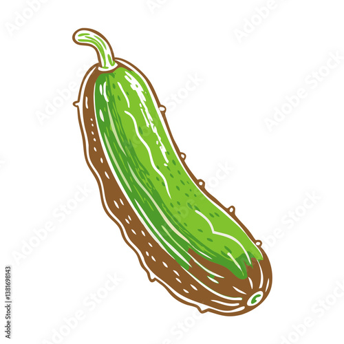 Cucumber icon depicted with green freshness, healthy eating concept