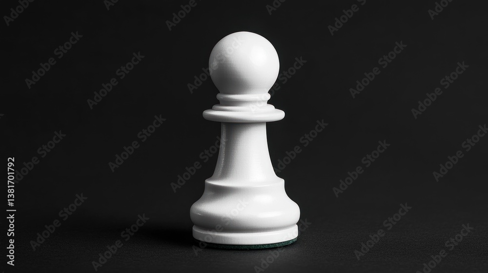 White Chess Pawn on Dark Background, Simple and Elegant Design White Chess Pawn on Dark Background, Simple and Elegant Design