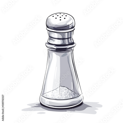 Shaker minimalist flat illustration, featuring a clean design isolated on a white background.


