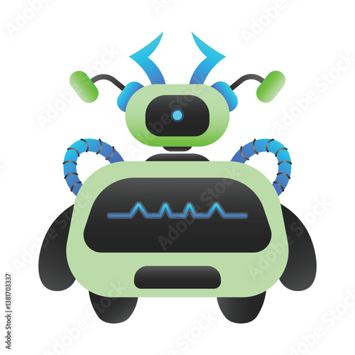cute robot colorful vector design mascot