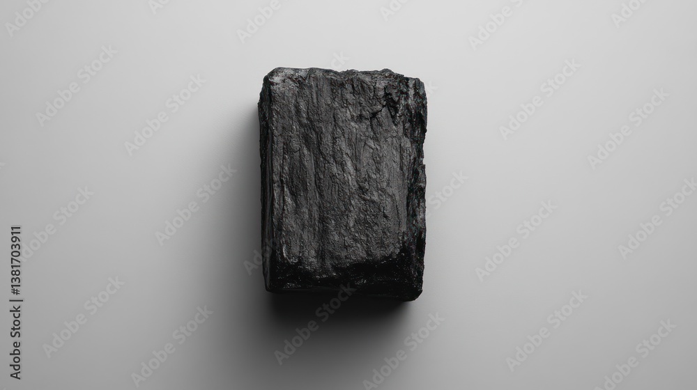 Naklejka premium Textured Black Rock on White Background for Abstract Art Projects