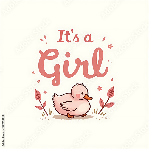 it's a girl duck pink icon