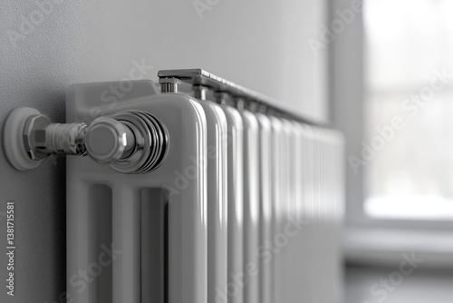 Wallpaper Mural Modern radiator in home with central heating system. AI generated illustration. Torontodigital.ca