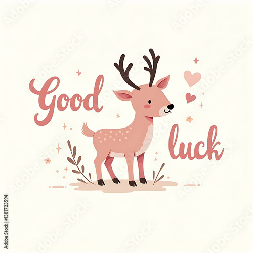 good luck pink deer icon