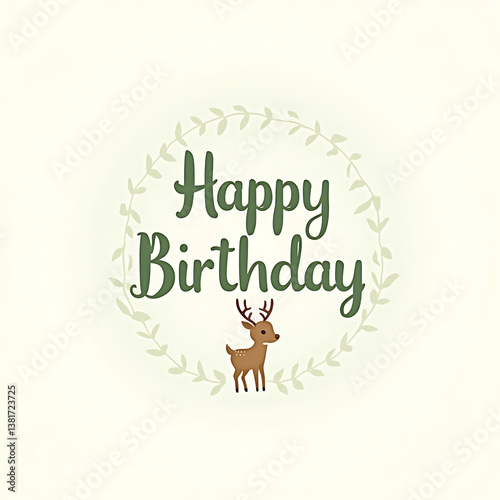 happy birthday deer icon