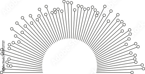 Irregular radial pattern radiating from a semicircle with an empty circular center.
