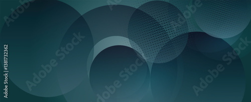Abstract modern background with dynamic circle shapes and halftone dots. green gradient geometric shapes element. for booklet, banner, cover, poster, flyer, website, brochure. vector