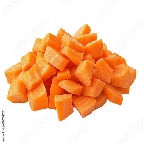 fresh chopped carrots viewed from the side

