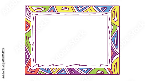Colorful geometric patterned frame with bright abstract design