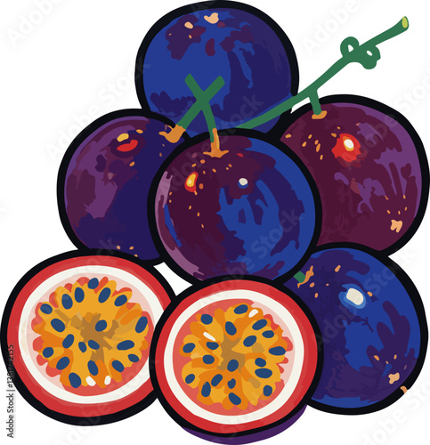 oil painting style Passionfruit 