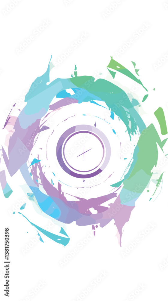Obraz premium Abstract colorful spiral with clock symbol in pastel tones