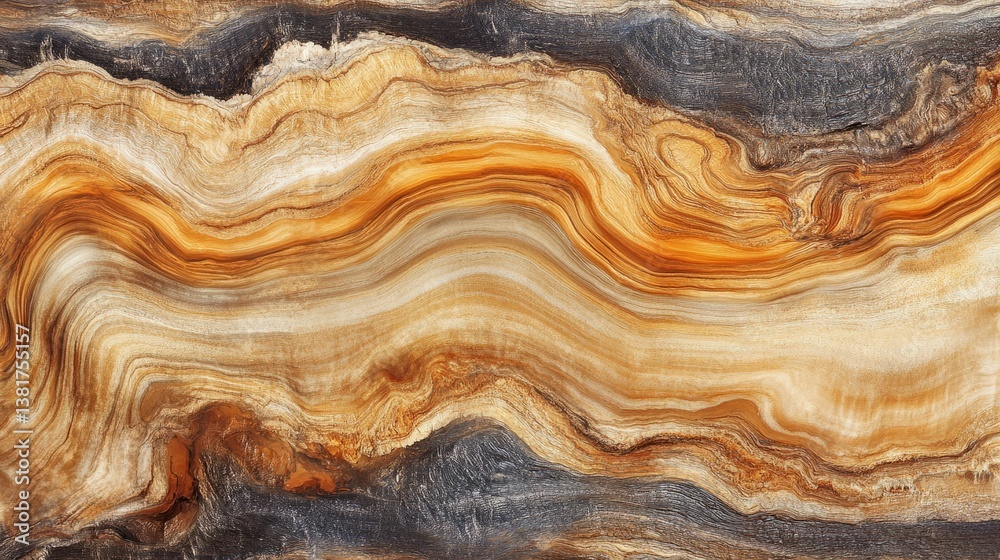Obraz premium Weathered wooden board with natural grain patterns and horizontal streaks, aged wood texture generative ai