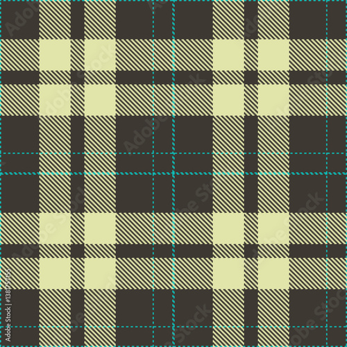 Elegant Seamless Tartan featuring Classic Rosin and Warm Jade Gravel Fabric Design
