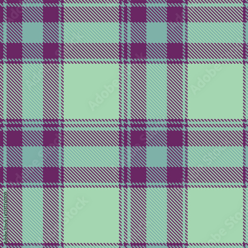 Elegant Seamless Tartan featuring Cool Palatinate Purple and Rustic Green Room Fabric Design