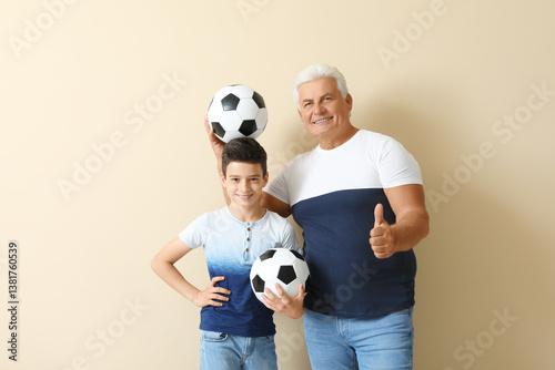 Little boy with his grandfa...