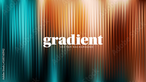 Ripple glass distortion background. Abstract fractal effect ribbed glass texture with vibrant gradients smooth fluted vertical lines. Reeded Bold dynamic design blending futuristic tones vector bg