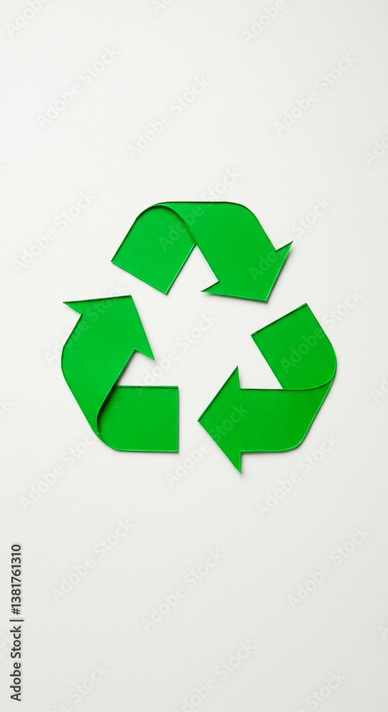 Obraz premium A green recycle symbol represents environmental conservation