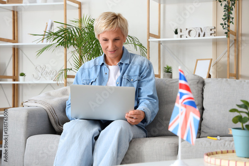 Mature woman learning Engli...