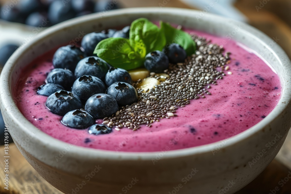 Smoothie bowl with berries, banana, and Greek yogurt. AI generated illustration. Smoothie bowl with berries, banana, and Greek yogurt. AI generated illustration.