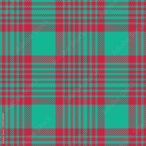 Dusky Aoife’s Green Seamless Tartan with Vivid Toreador accents Fabric Design