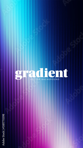 Ripple glass distortion background. Abstract fractal effect ribbed glass texture with vibrant gradients smooth fluted vertical lines. Reeded Bold dynamic design blending futuristic tones vector bg